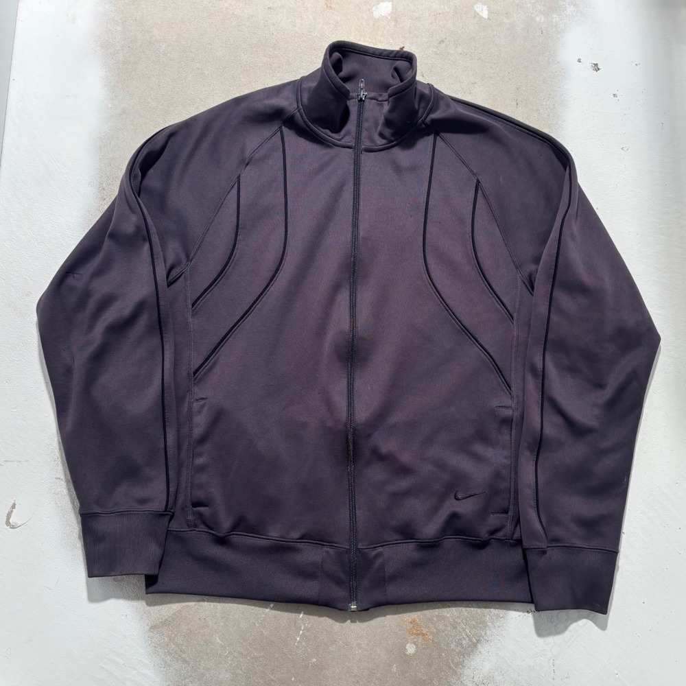 Nike Athletic Dept Mens Track Jacket Full Zip Charcoal Grey Piping Size M